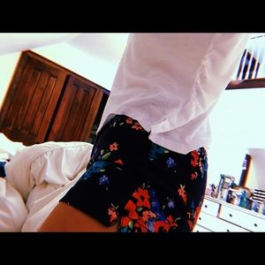 Navy blue flowered shorts